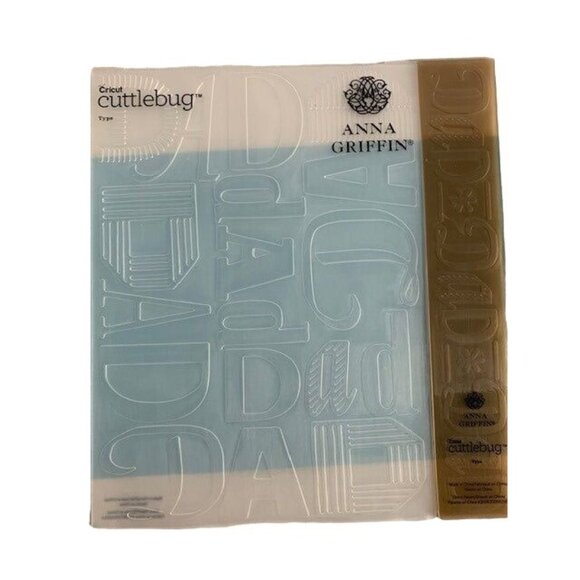 Anna Griffin Type Dad Embossing Folder w/Border set - Picture 1 of 2